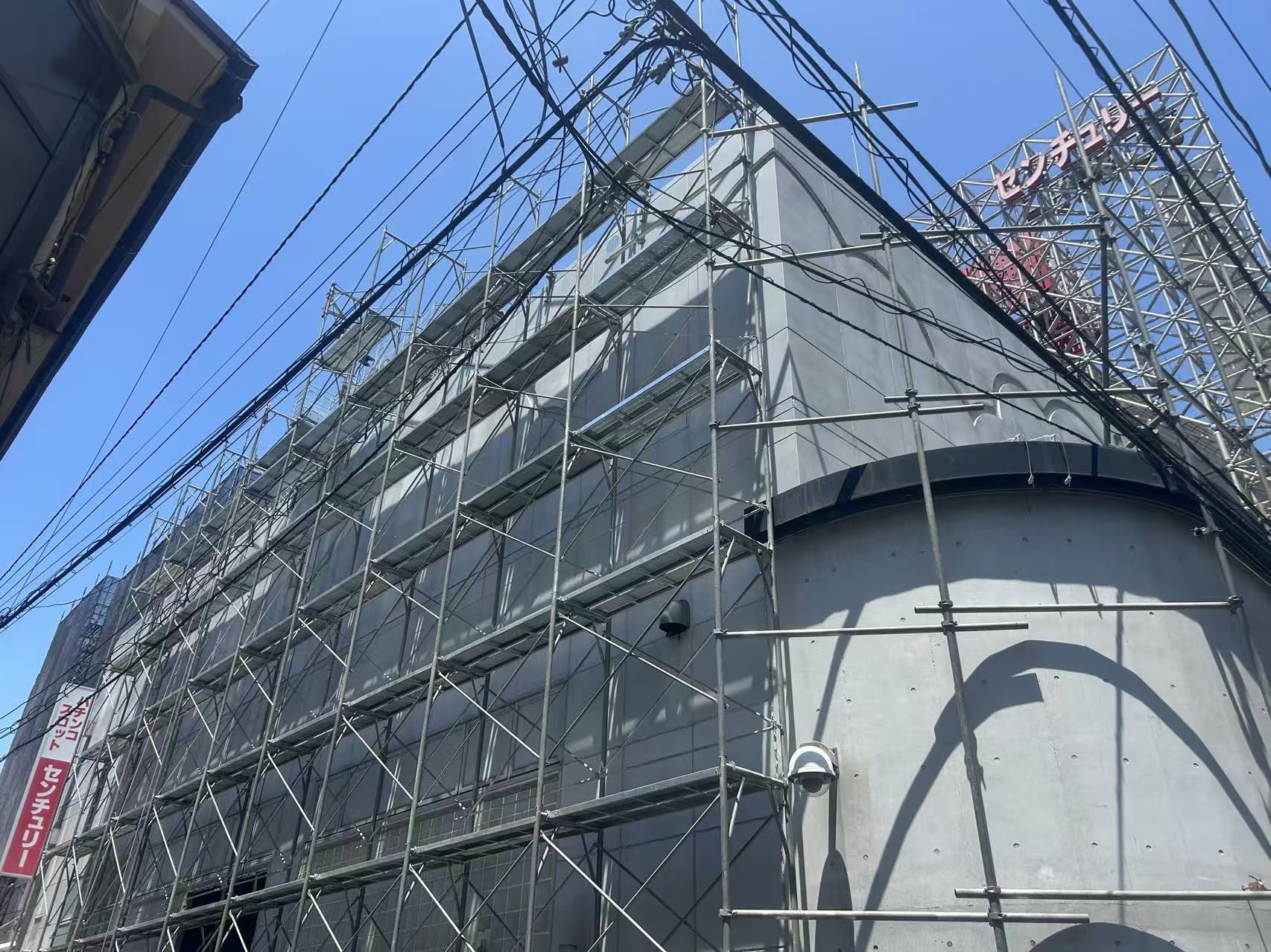 大型建物外部養生後